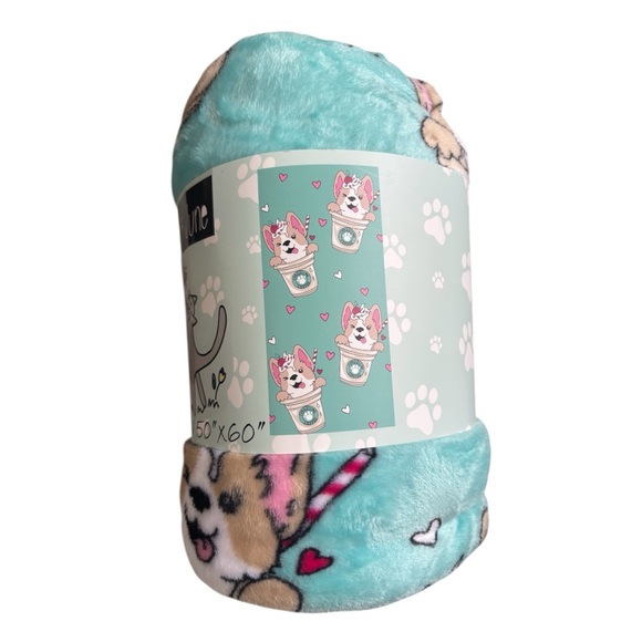 Dog Plush Throw Blanket-Puppacinno - Picture 2 of 4